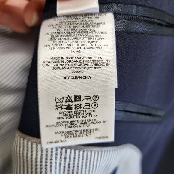 Brooks Brothers Mens Explorer Madison Fit Wool Blazer Suit Jacket Size 42R Blue - Picture 9 of 13